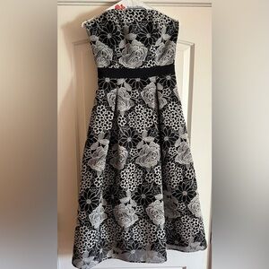 Elegant Black and White Floral Dress - Anthropologie